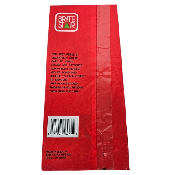 Vintage NWT Brite Star Icicle Silver Tinsel 18" 1000 Strands Set of 2 - Picture 3 of 6